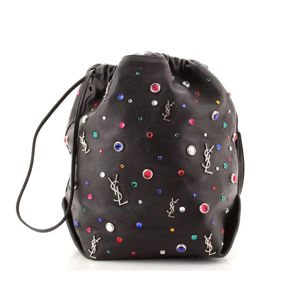 🔥🔥🔥🔥YSL Black Gem Stud Embellished Teddy Bucket Bag🔥🔥🔥🔥 - Picture 2 of 6